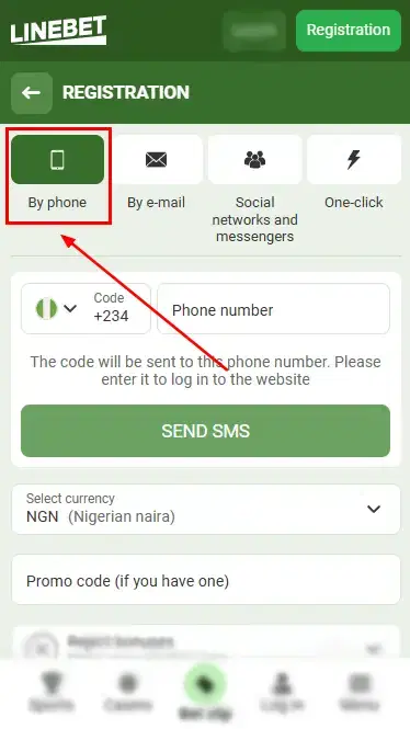 Linebet Registration Form By Phone Number In Apk