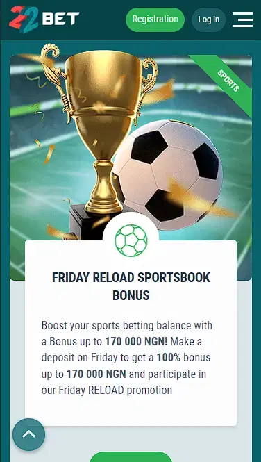 22bet friday bonus